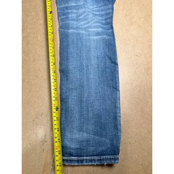 Miss Me 29 Signature Mid-Rise Easy Ankle Skinny Distressed Blue Denim Jeans - Picture 4 of 8